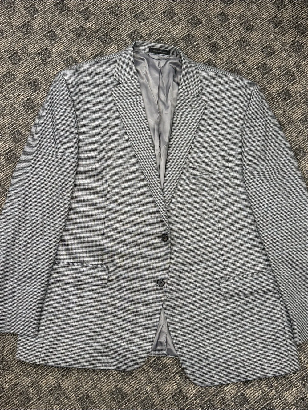 Lauren Ralph Lauren Men’s 48R Gray Houndstooth Windowpane Blazer Sport Coat